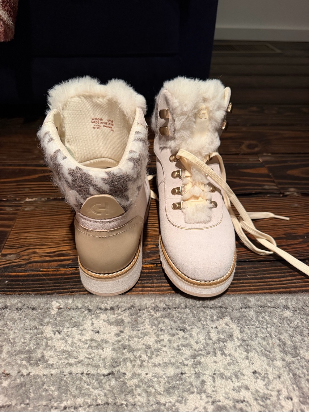 Cole Haan Faux-Fur Hiker Boots